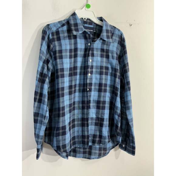 Calvin Klein Jeans Tops - Womans Calvin Klein Jeans Shirt Medium Blue Plaid Button Up Collar